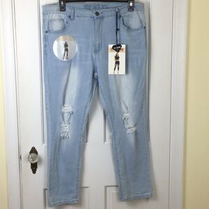 VIP Distressed Light Wash Jeans  NWT